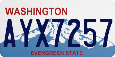 WA license plate AYX7257