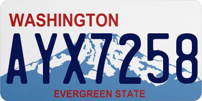 WA license plate AYX7258