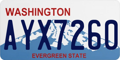 WA license plate AYX7260