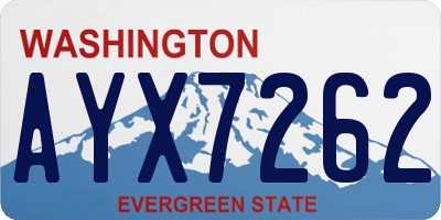 WA license plate AYX7262