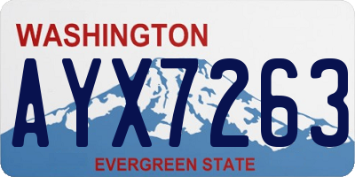 WA license plate AYX7263