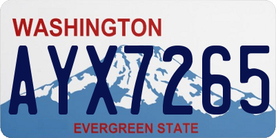 WA license plate AYX7265