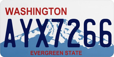 WA license plate AYX7266