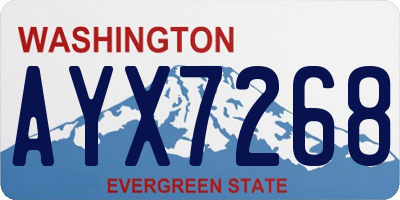 WA license plate AYX7268