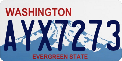 WA license plate AYX7273