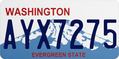 WA license plate AYX7275