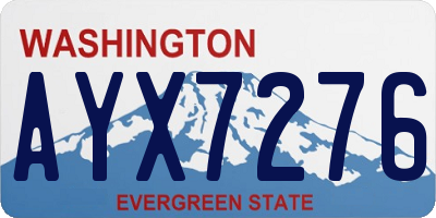 WA license plate AYX7276