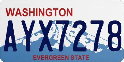 WA license plate AYX7278