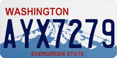 WA license plate AYX7279