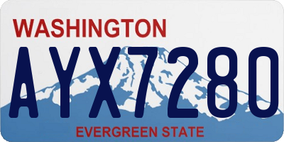 WA license plate AYX7280