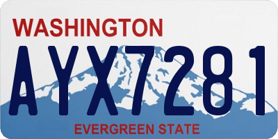 WA license plate AYX7281