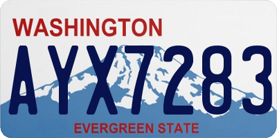 WA license plate AYX7283