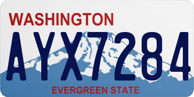 WA license plate AYX7284