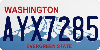 WA license plate AYX7285