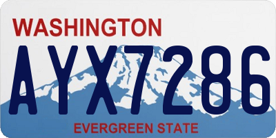 WA license plate AYX7286