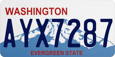 WA license plate AYX7287