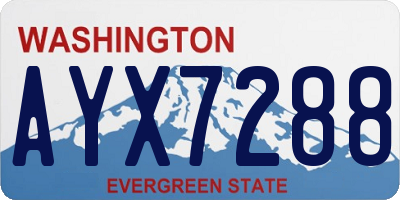 WA license plate AYX7288