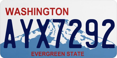 WA license plate AYX7292