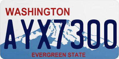 WA license plate AYX7300