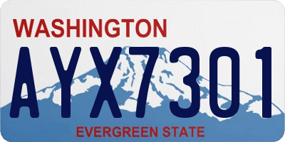 WA license plate AYX7301