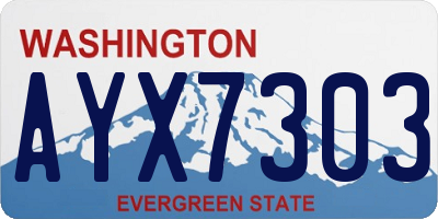 WA license plate AYX7303