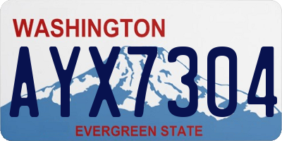 WA license plate AYX7304