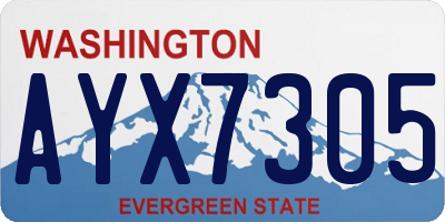WA license plate AYX7305