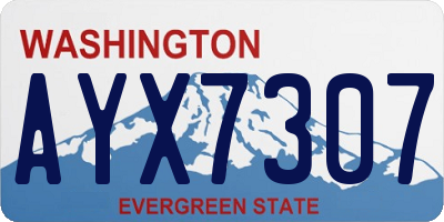 WA license plate AYX7307