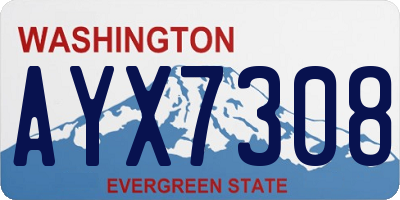 WA license plate AYX7308