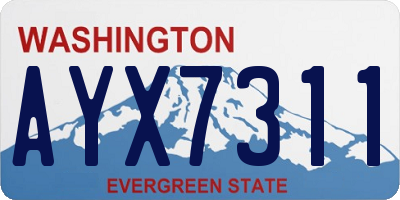 WA license plate AYX7311