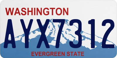 WA license plate AYX7312