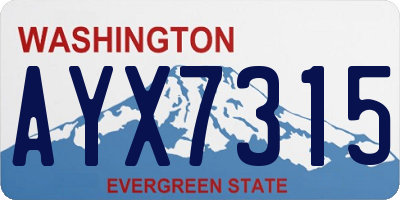 WA license plate AYX7315