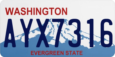 WA license plate AYX7316