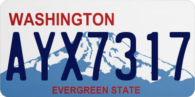 WA license plate AYX7317