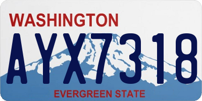 WA license plate AYX7318