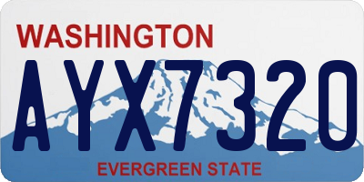 WA license plate AYX7320