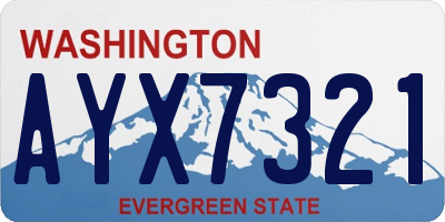 WA license plate AYX7321