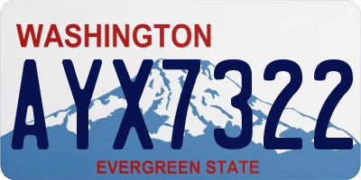 WA license plate AYX7322