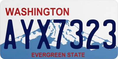 WA license plate AYX7323