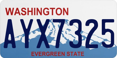 WA license plate AYX7325