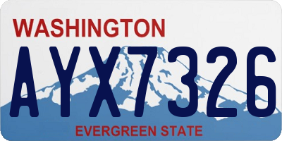 WA license plate AYX7326