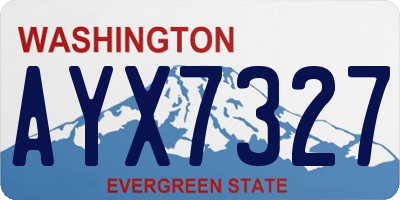 WA license plate AYX7327