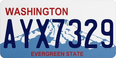 WA license plate AYX7329