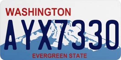 WA license plate AYX7330