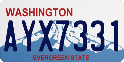 WA license plate AYX7331