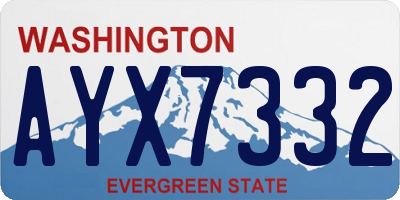 WA license plate AYX7332