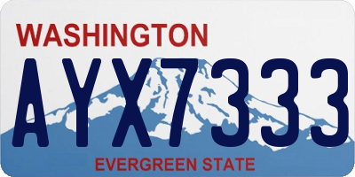 WA license plate AYX7333