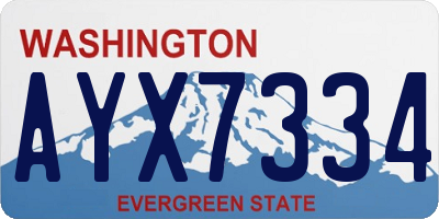 WA license plate AYX7334