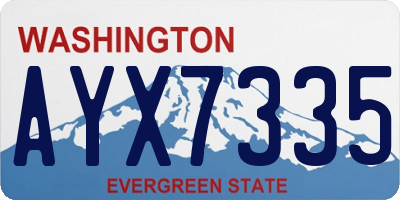 WA license plate AYX7335