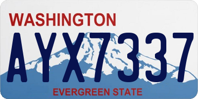 WA license plate AYX7337